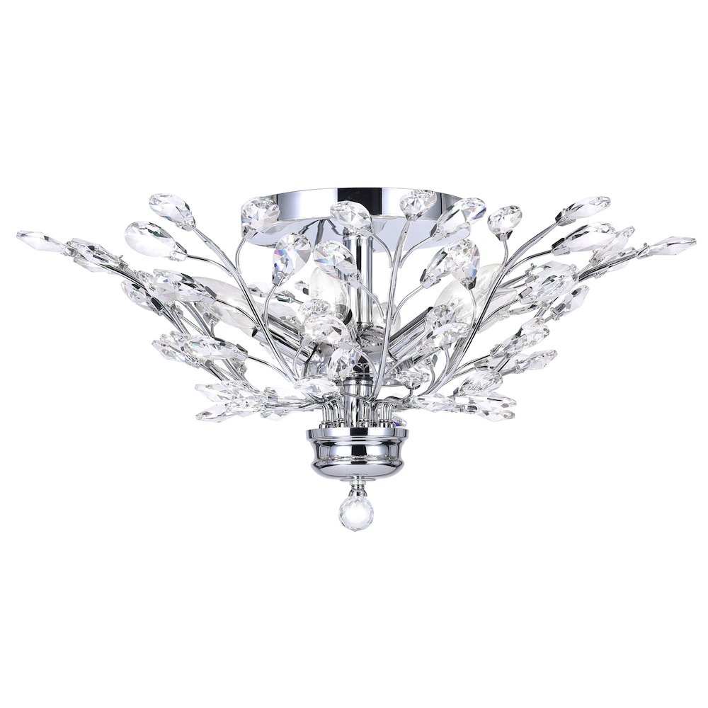 Ivy 6 Light Flush Mount With Chrome Finish. Picture 5