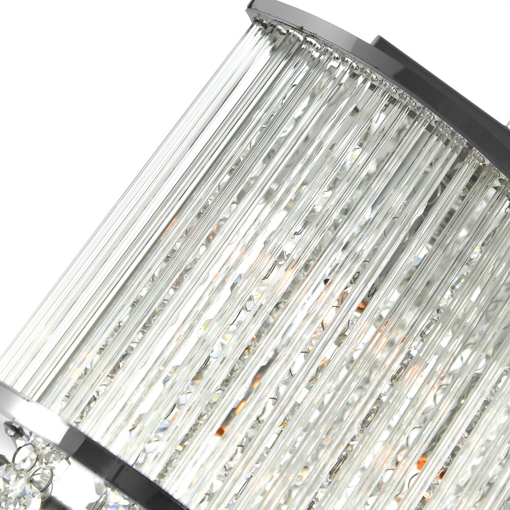 Elsa 3 Light Drum Shade Mini Pendant With Chrome Finish. Picture 3