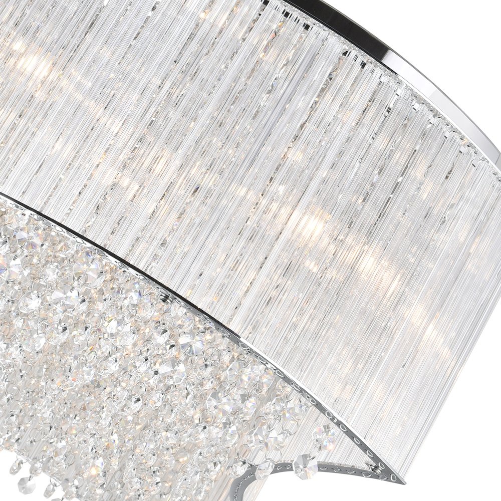 Elsa 10 Light Drum Shade Chandelier With Chrome Finish. Picture 5