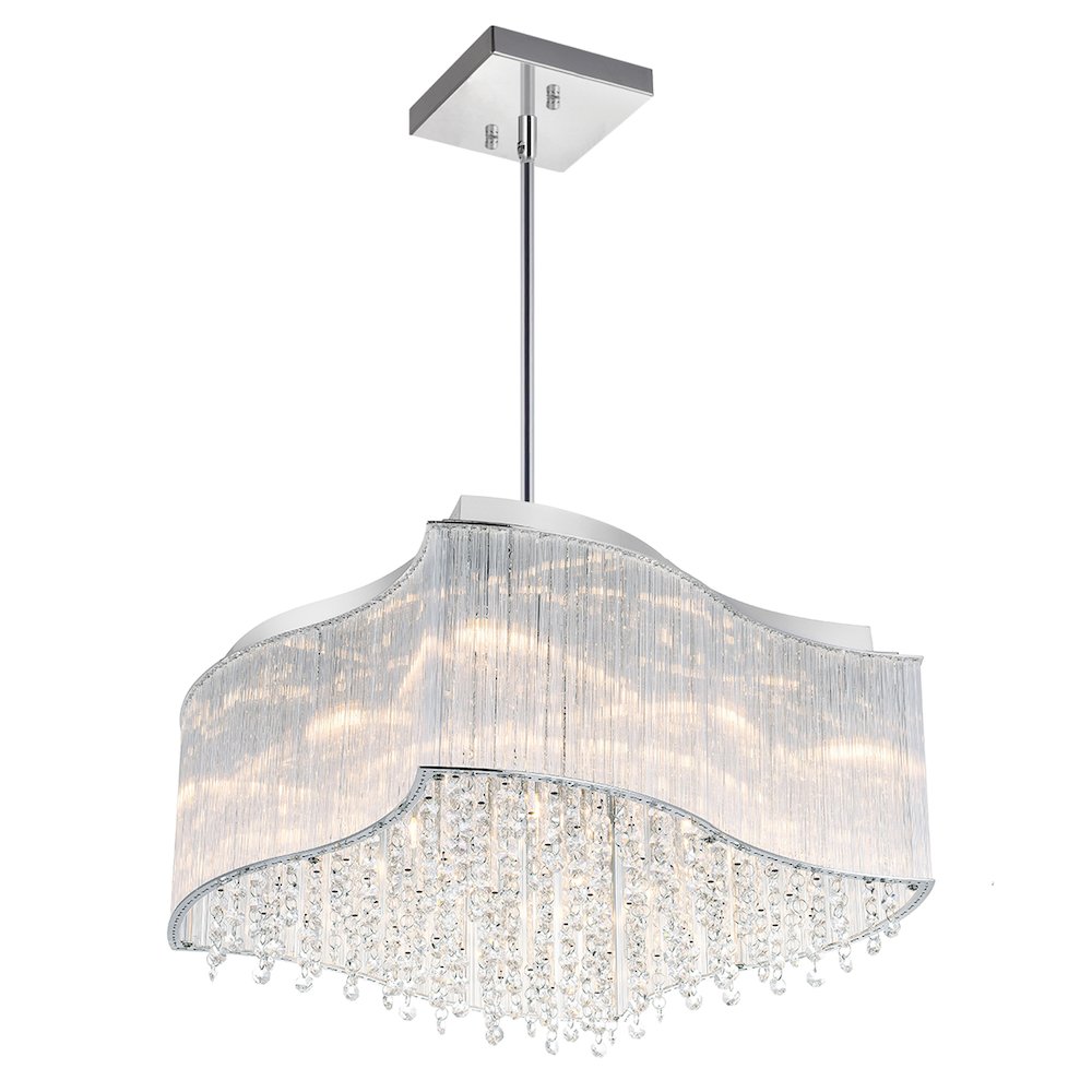 Elsa 10 Light Drum Shade Chandelier With Chrome Finish. Picture 6