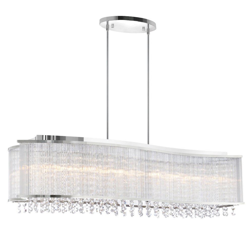 Elsa 6 Light Drum Shade Chandelier With Chrome Finish. Picture 1