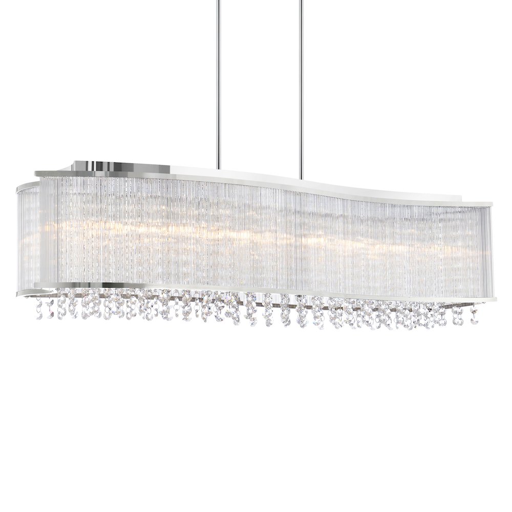 Elsa 6 Light Drum Shade Chandelier With Chrome Finish. Picture 2