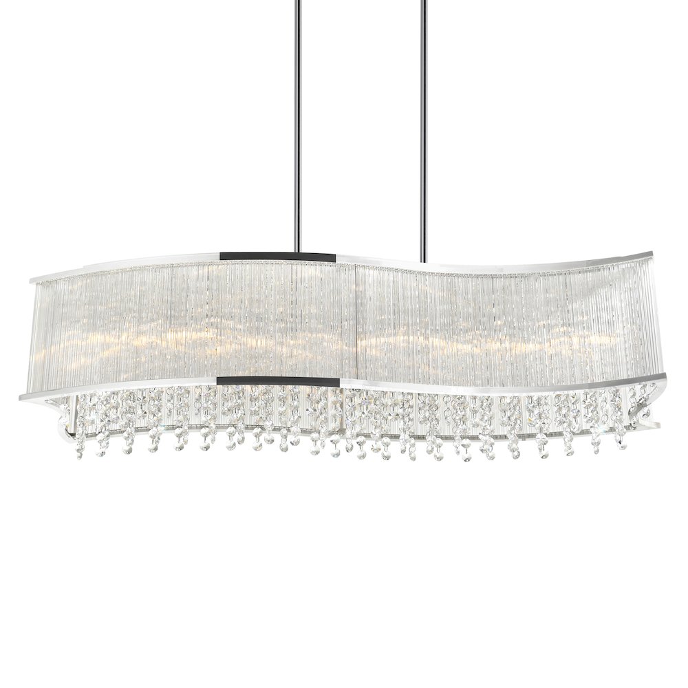 Elsa 6 Light Drum Shade Chandelier With Chrome Finish. Picture 3