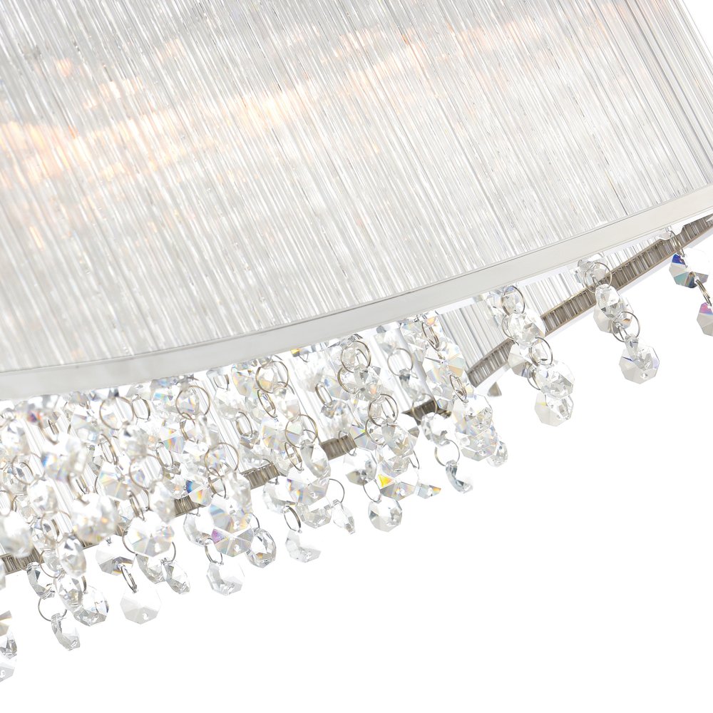 Elsa 6 Light Drum Shade Chandelier With Chrome Finish. Picture 4