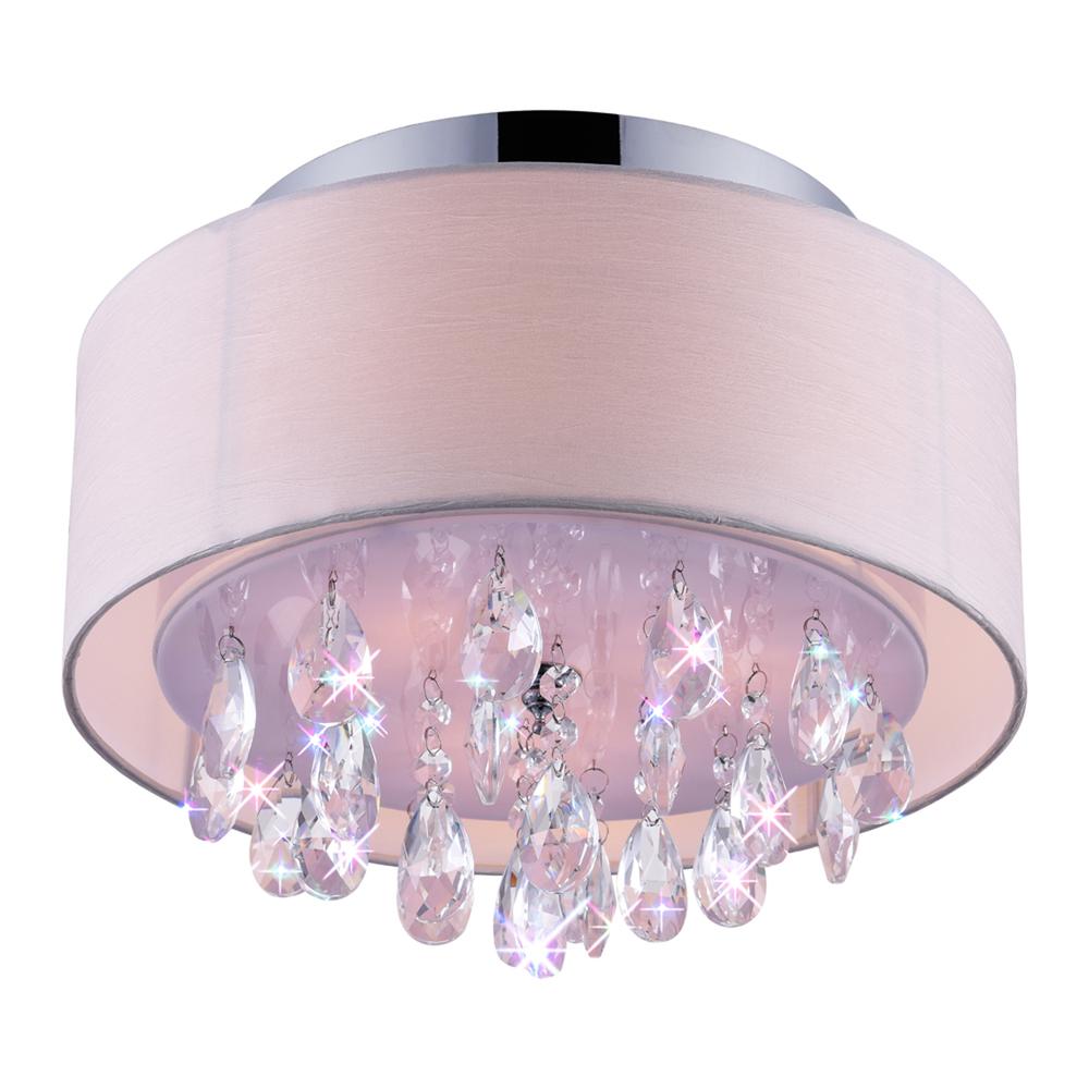 Dash 3 Light Drum Shade Flush Mount With Chrome Finish. Picture 4