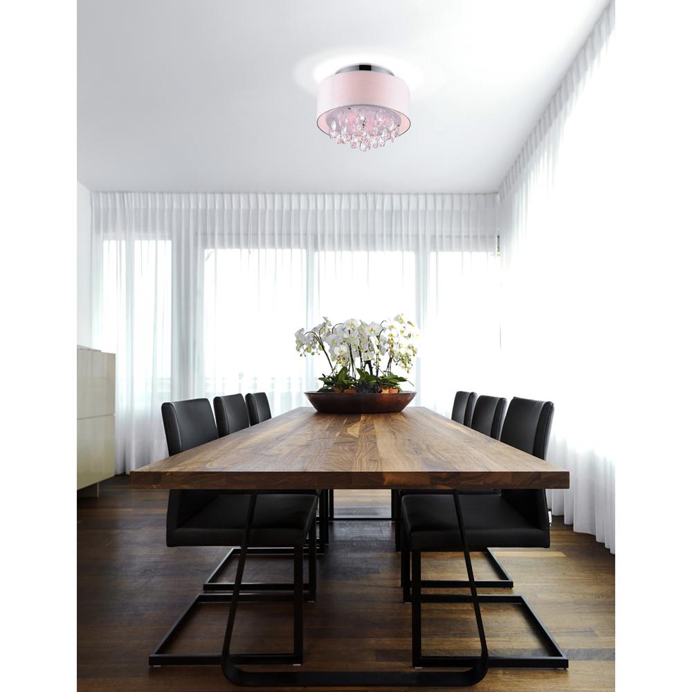Dash 3 Light Drum Shade Flush Mount With Chrome Finish. Picture 3