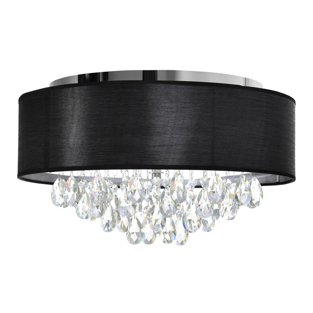 Dash 4 Light Drum Shade Flush Mount With Chrome Finish. Picture 1