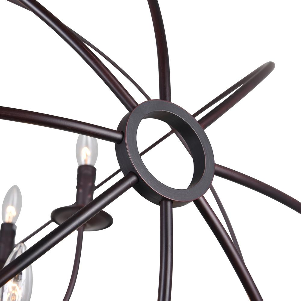 Arza 6 Light Up Chandelier With Brown Finish. Picture 3