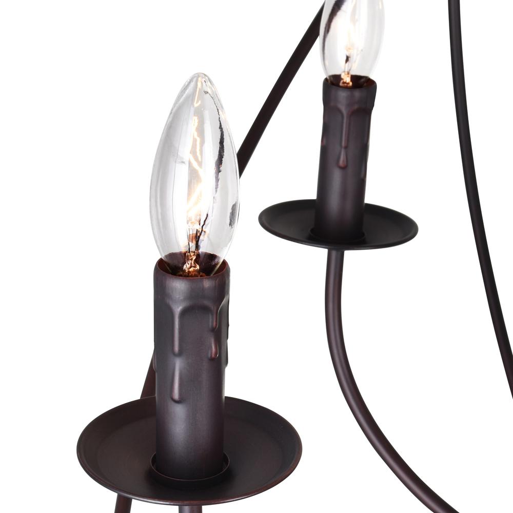 Arza 8 Light Up Chandelier With Brown Finish. Picture 2