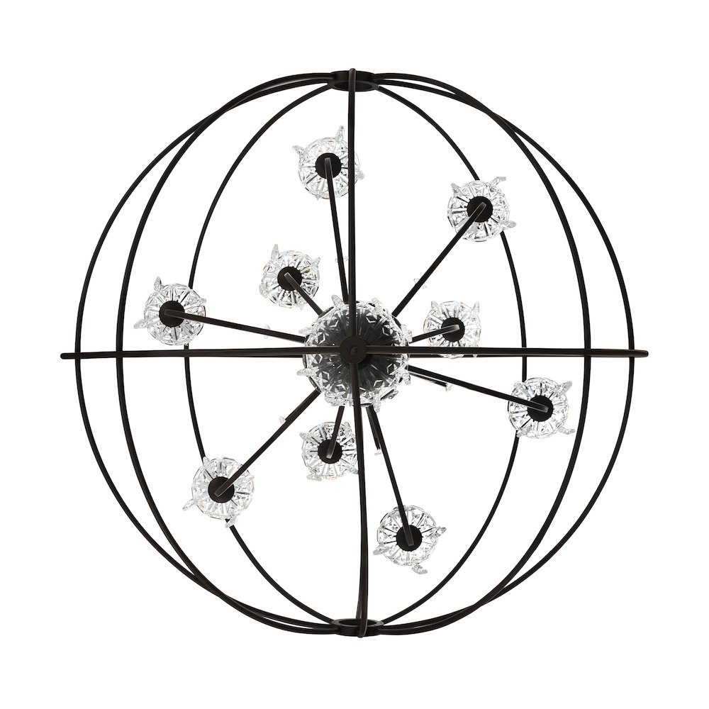 Campechia 9 Light Up Chandelier With Brown Finish. Picture 5