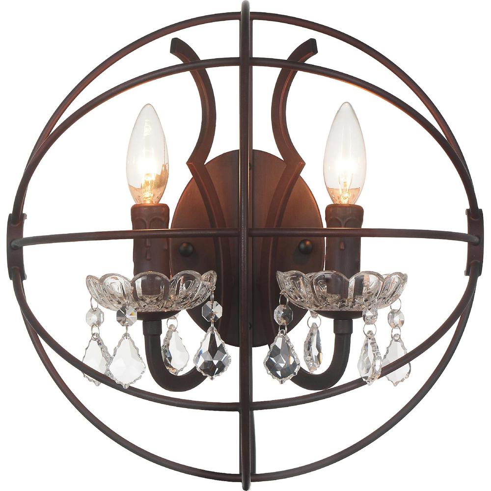 Campechia 2 Light Wall Sconce With Brown Finish. Picture 1