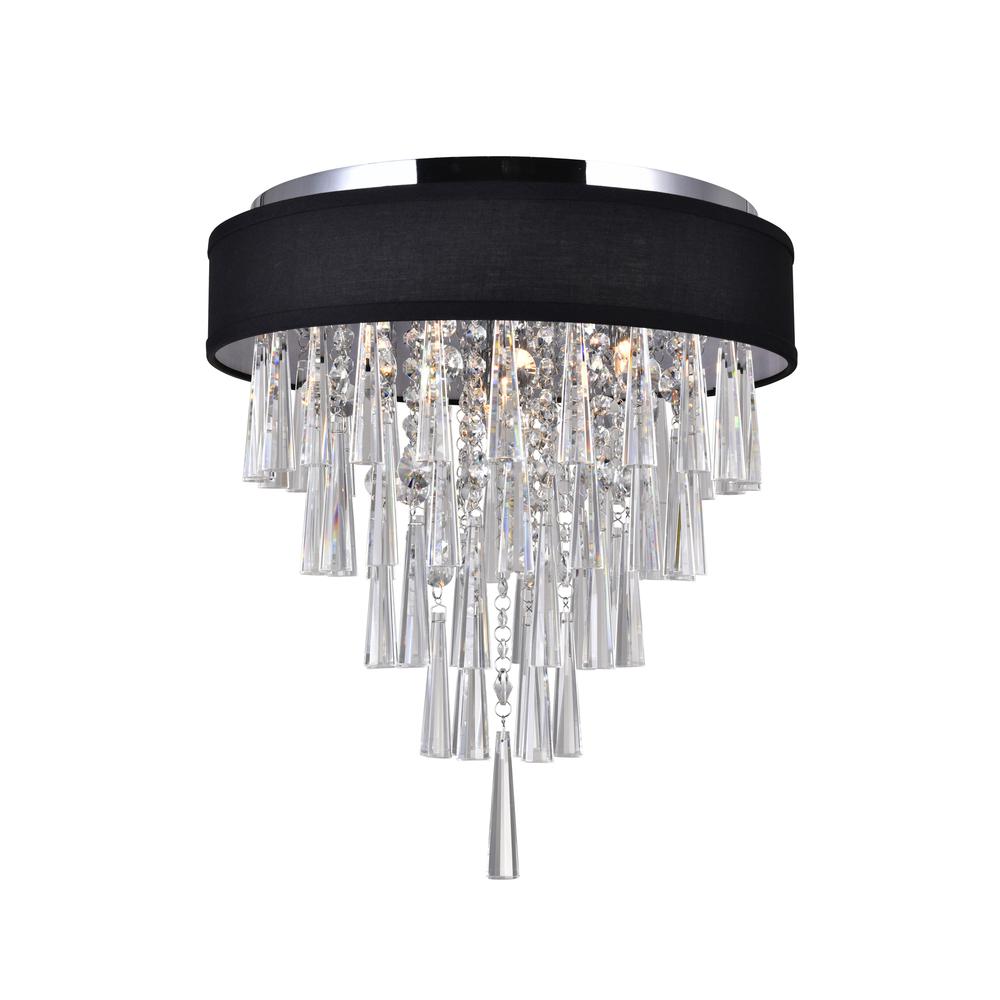 Franca 4 Light Drum Shade Flush Mount With Chrome Finish. Picture 1