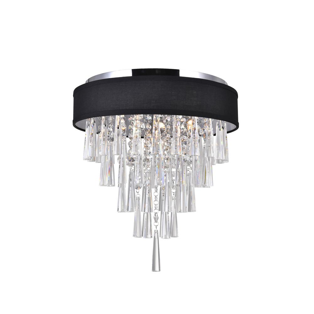 Franca 4 Light Drum Shade Flush Mount With Chrome Finish. Picture 2