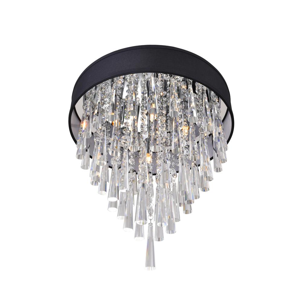 Franca 4 Light Drum Shade Flush Mount With Chrome Finish. Picture 3