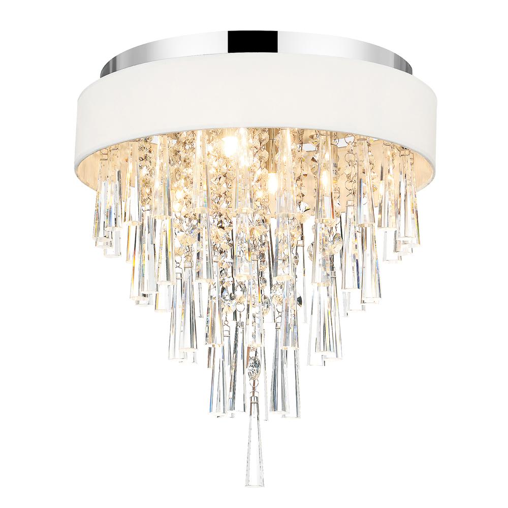 Franca 4 Light Drum Shade Flush Mount With Chrome Finish. Picture 3
