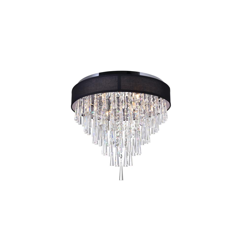 Franca 8 Light Drum Shade Flush Mount With Chrome Finish. Picture 1