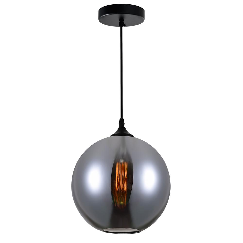 Glass 1 Light Down Mini Pendant With Smoke Finish. Picture 1