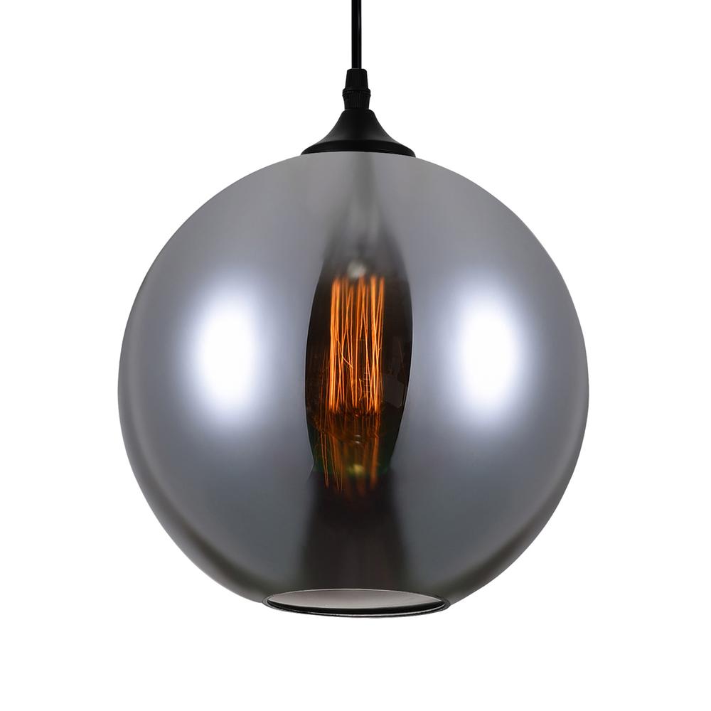 Glass 1 Light Down Mini Pendant With Smoke Finish. Picture 2