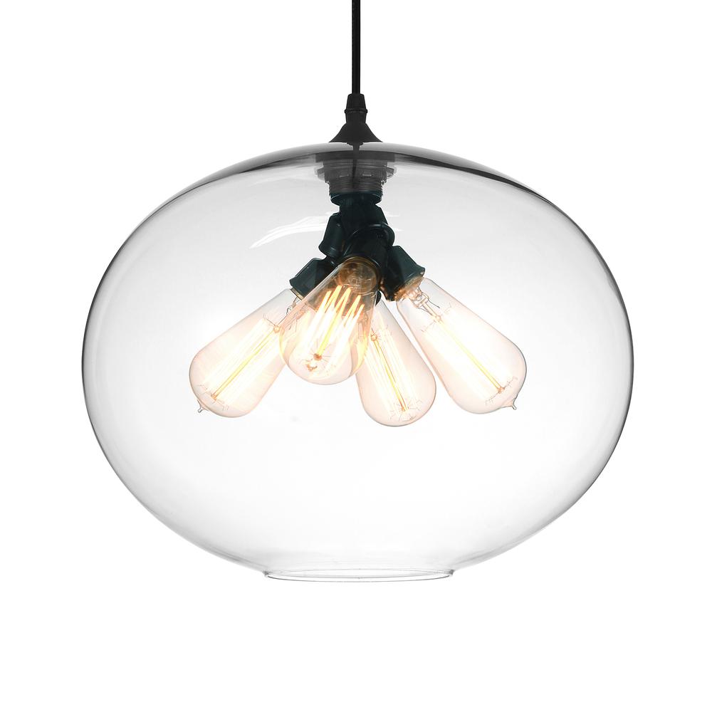 Glass 4 Light Down Pendant With Finish. Picture 2
