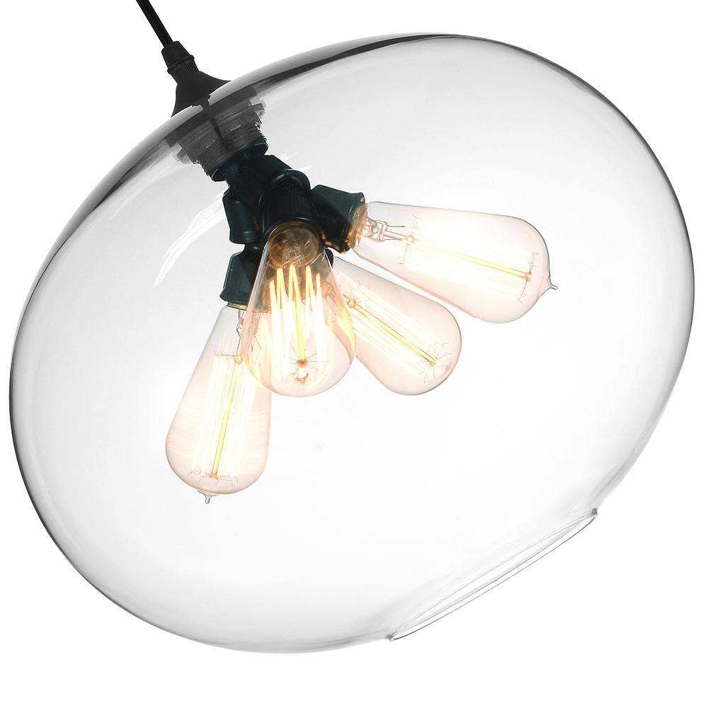 Glass 4 Light Down Pendant With Finish. Picture 3