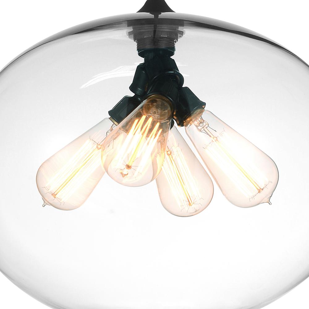 Glass 4 Light Down Pendant With Finish. Picture 4