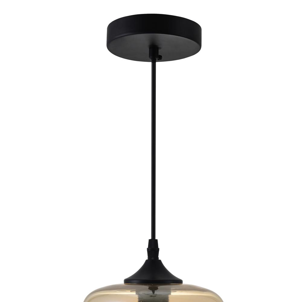 Glass 1 Light Down Mini Pendant With Cognac Finish. Picture 5