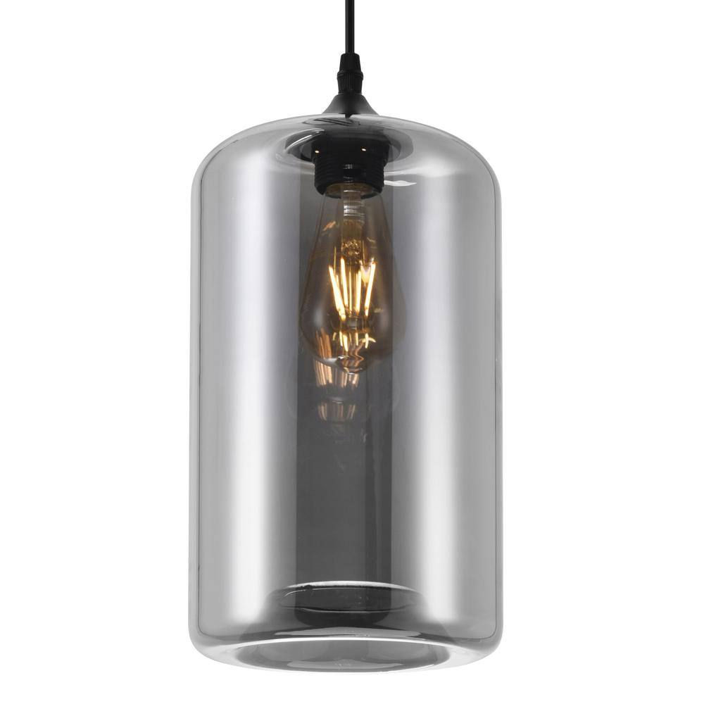 Glass 1 Light Down Mini Pendant With Smoke Finish. Picture 2