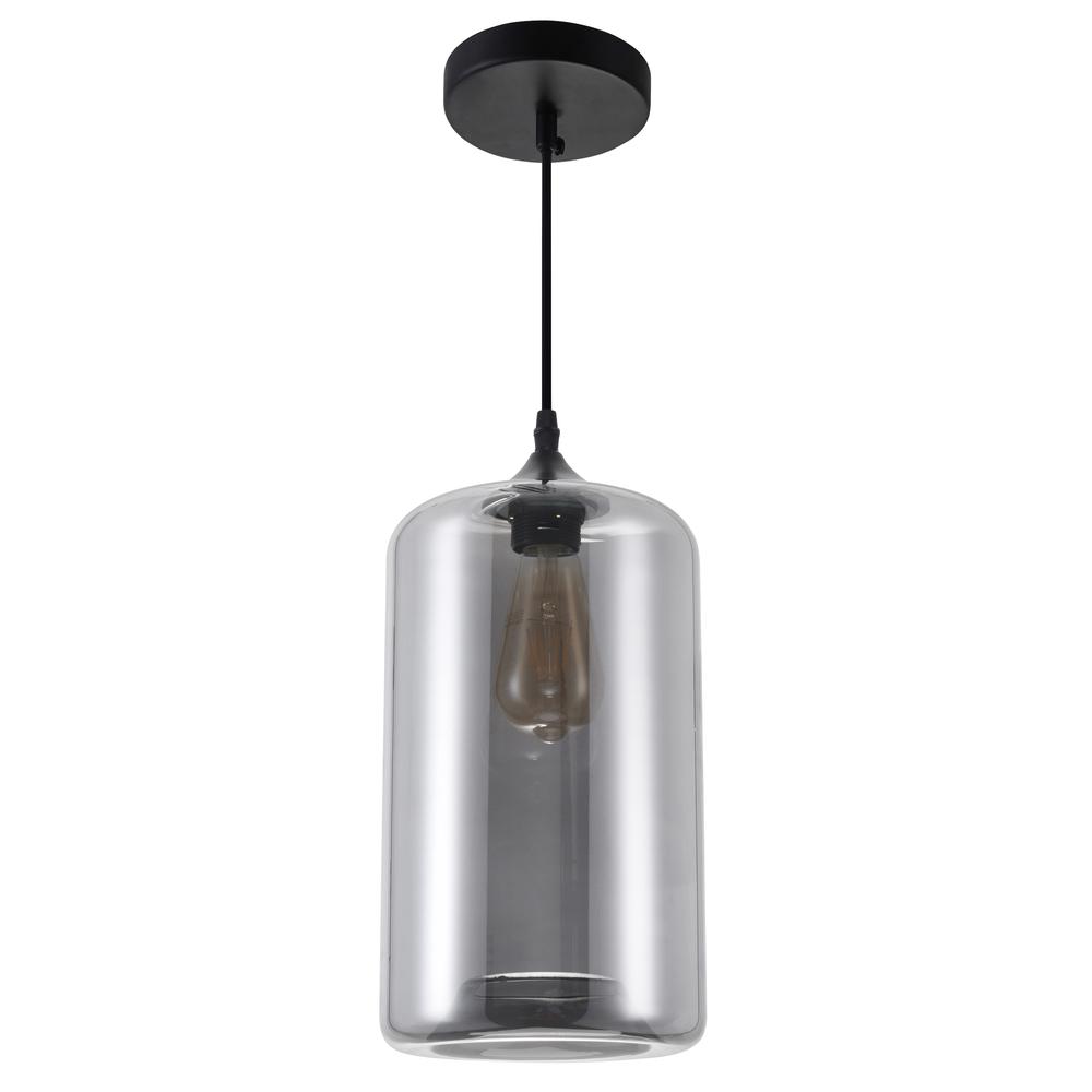 Glass 1 Light Down Mini Pendant With Smoke Finish. Picture 5