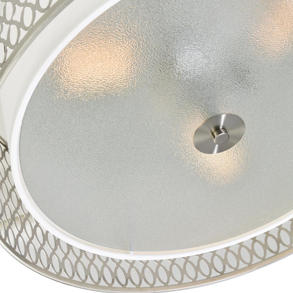 Mikayla 3 Light Drum Shade Chandelier With Satin Nickel Finish. Picture 4