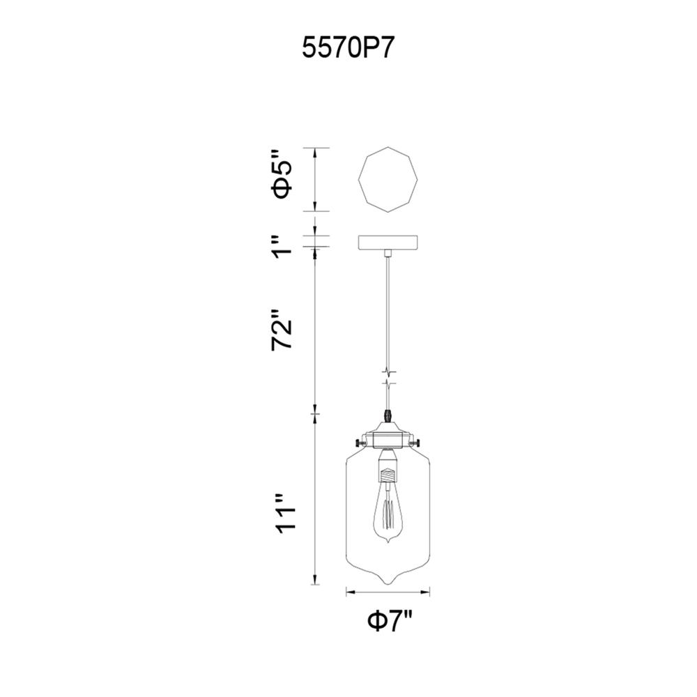 Glass 1 Light Down Mini Pendant With Clear Finish. Picture 1