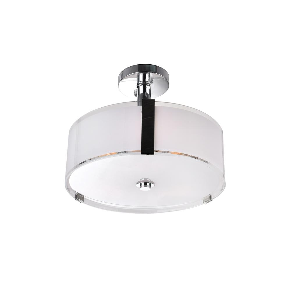 Lucie 3 Light Drum Shade Chandelier With Chrome Finish. Picture 2