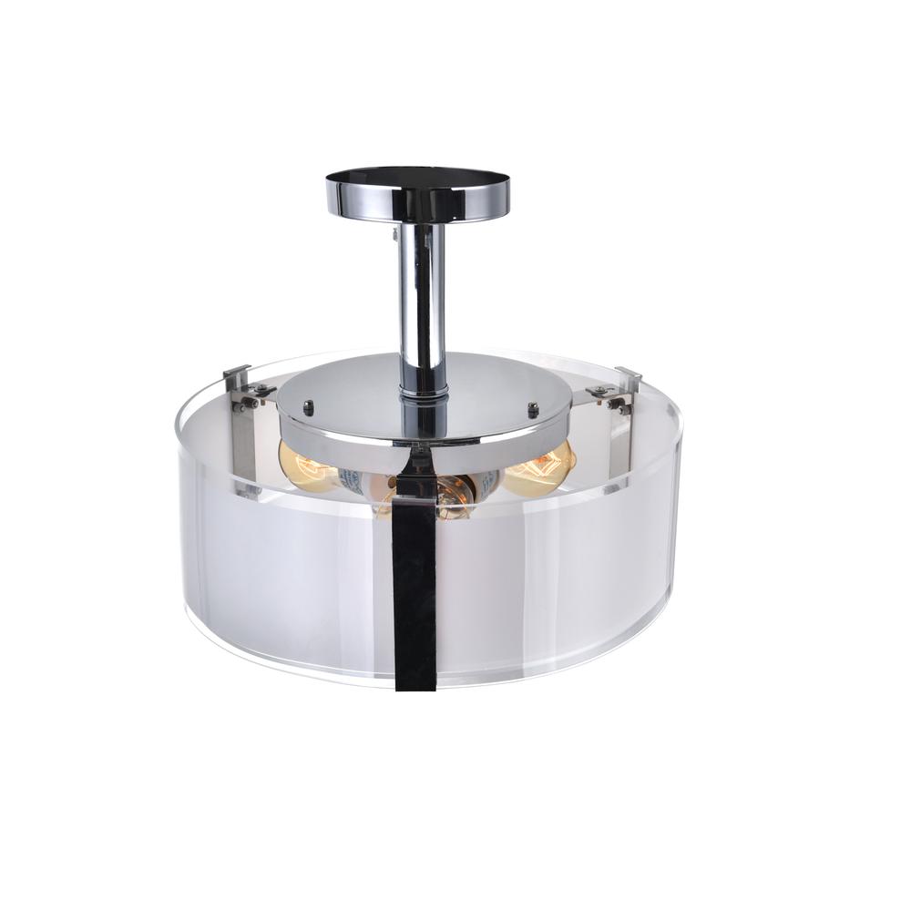 Lucie 3 Light Drum Shade Chandelier With Chrome Finish. Picture 3
