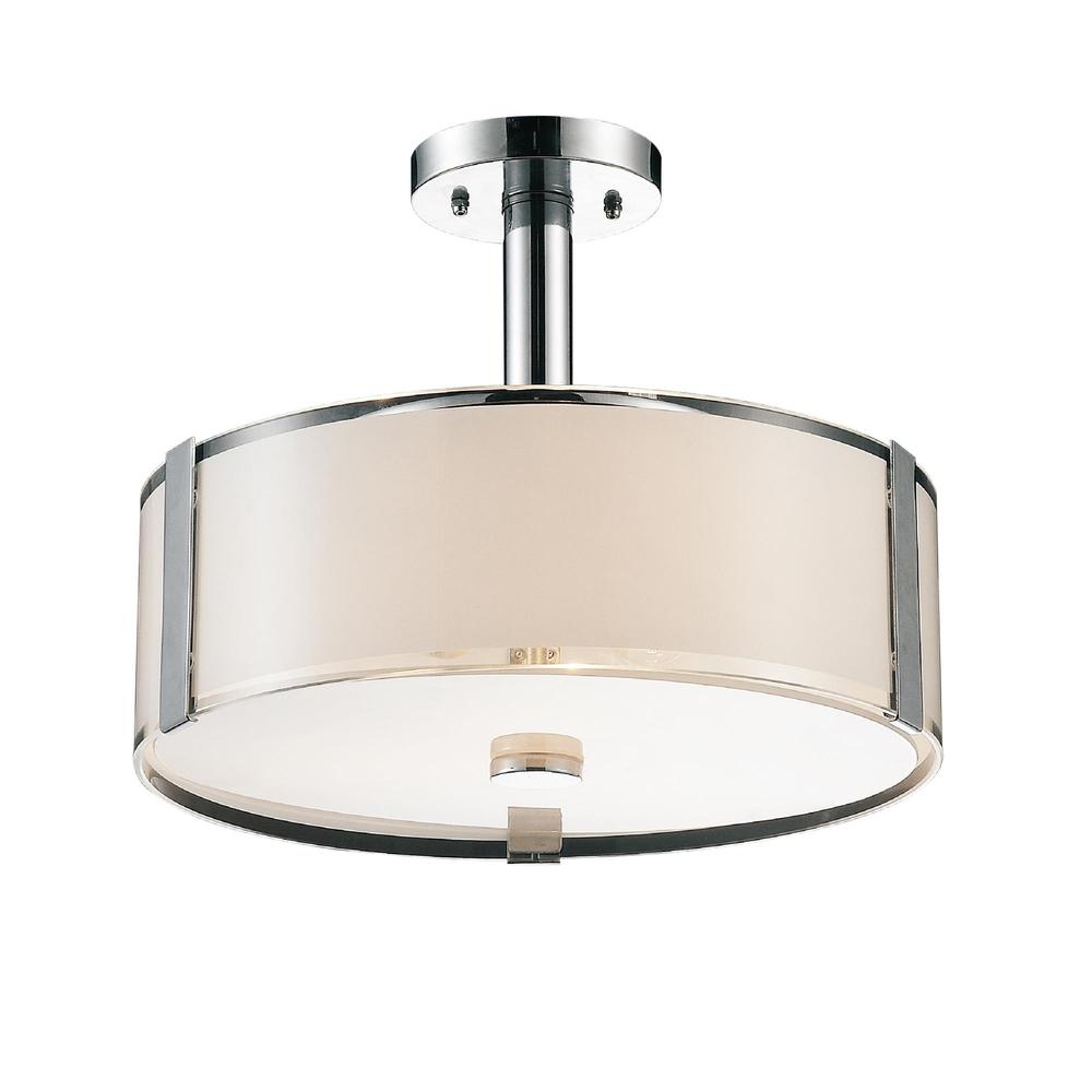 Lucie 4 Light Drum Shade Chandelier With Chrome Finish. Picture 1