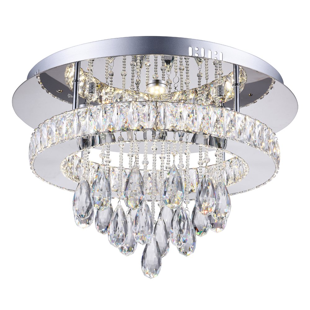 Veil LED Flush Mount With Chrome Finish. Picture 1