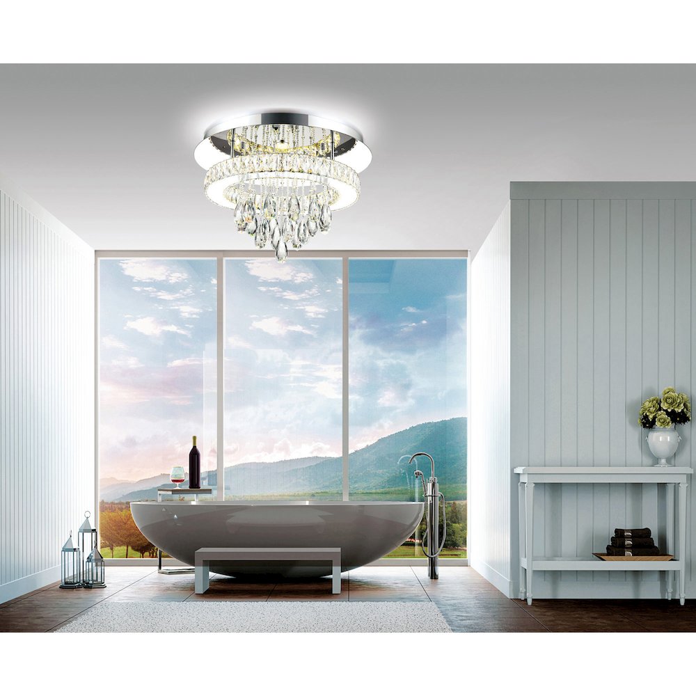 Veil LED Flush Mount With Chrome Finish. Picture 6