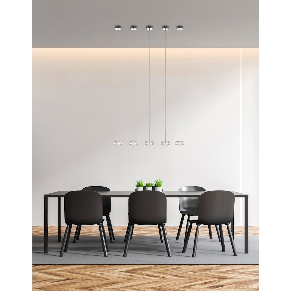 Milan LED Mini Pendant With Chrome Finish. Picture 2
