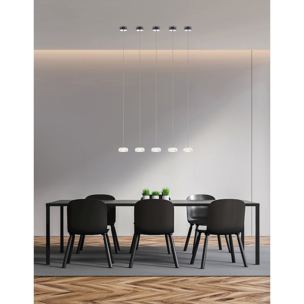 Milan LED Mini Pendant With Chrome Finish. Picture 8