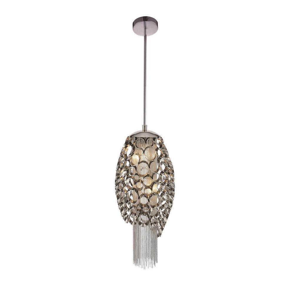 Victoria 2 Light Drum Shade Mini Pendant With Chrome Finish. Picture 1