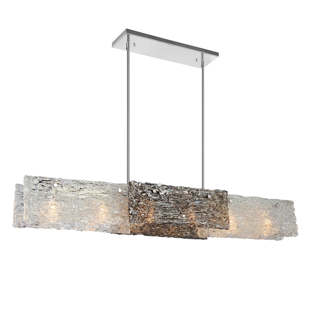 Wilma 6 Light Down Chandelier With Chrome Finish. Picture 1