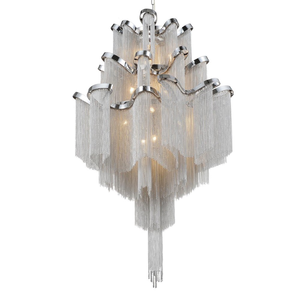Daisy 17 Light Down Chandelier With Chrome Finish. Picture 1