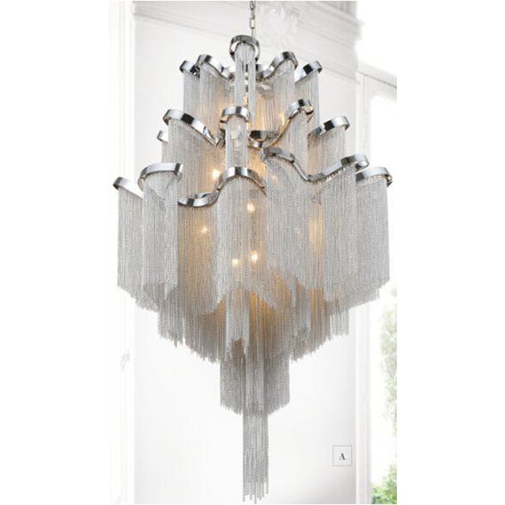 Daisy 17 Light Down Chandelier With Chrome Finish. Picture 2