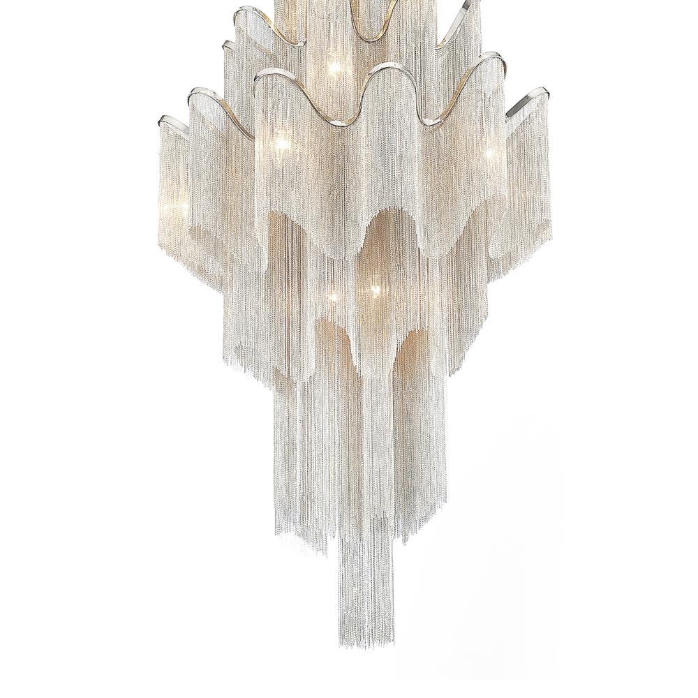 Daisy 17 Light Down Chandelier With Chrome Finish. Picture 6