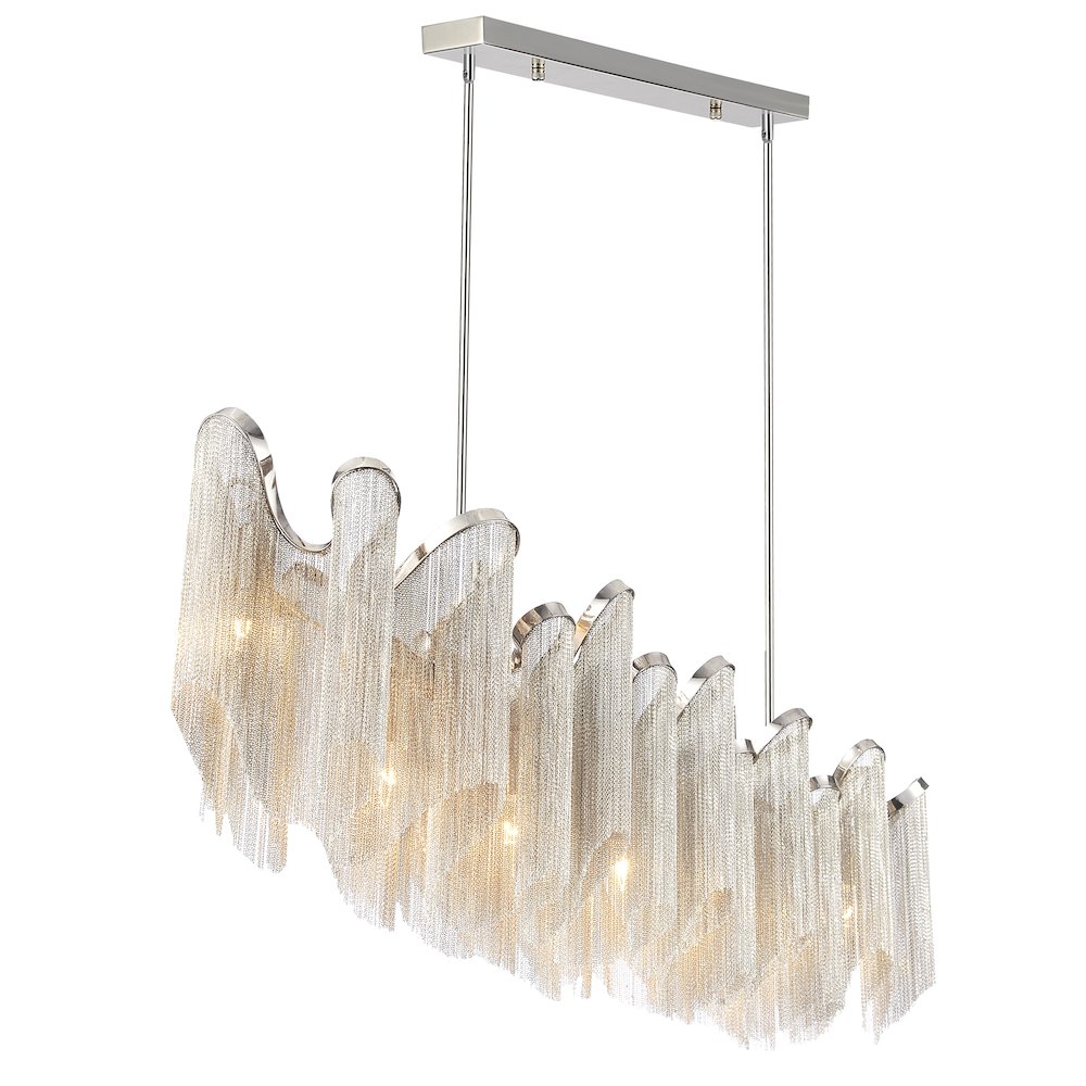 Daisy 7 Light 47in Chrome Down Chandelier. Picture 1