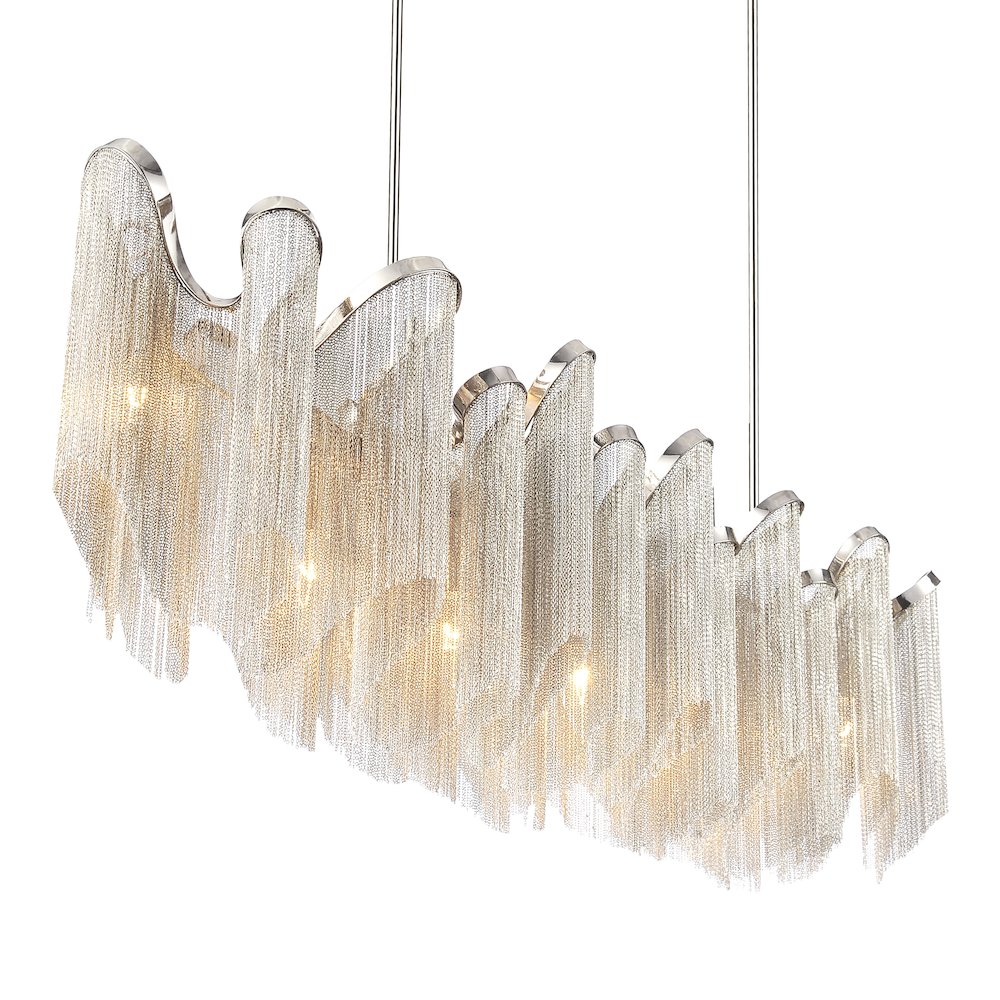 Daisy 7 Light 47in Chrome Down Chandelier. Picture 5