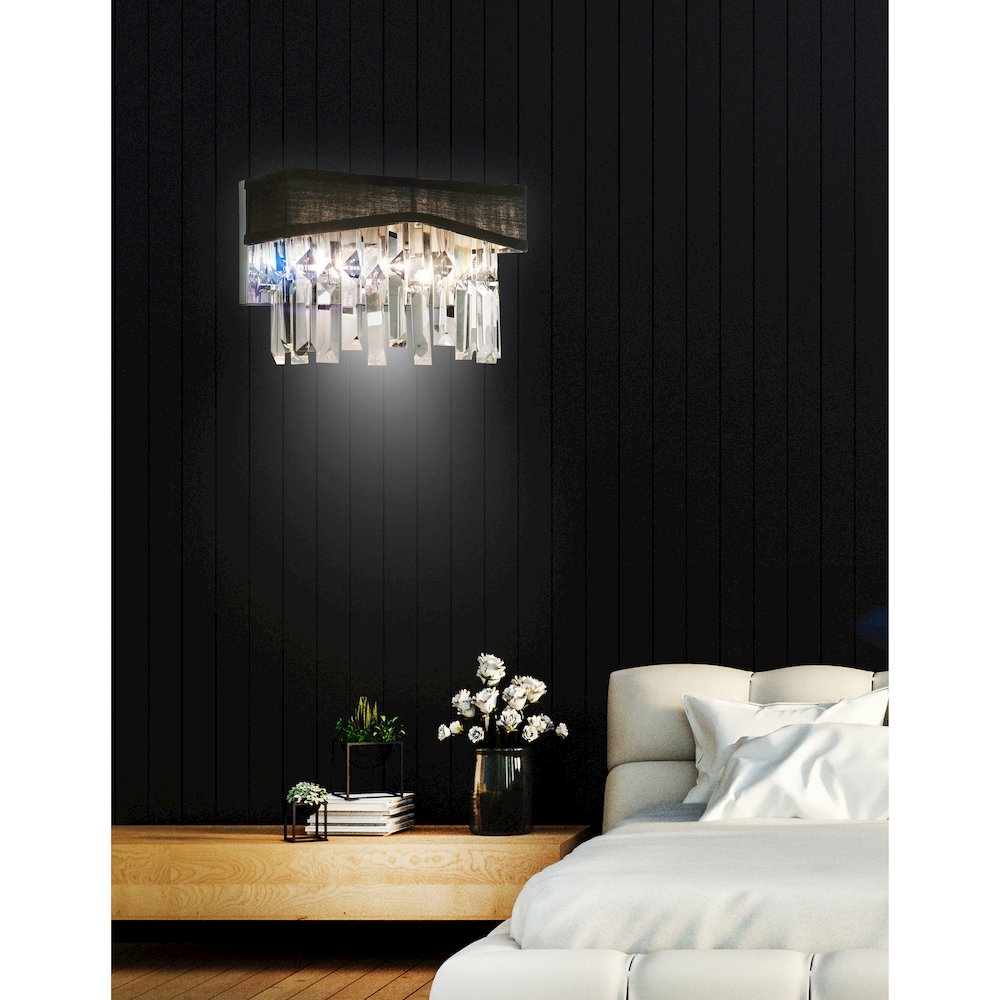 Havely 2 Light Wall Sconce With Chrome Finish. Picture 6