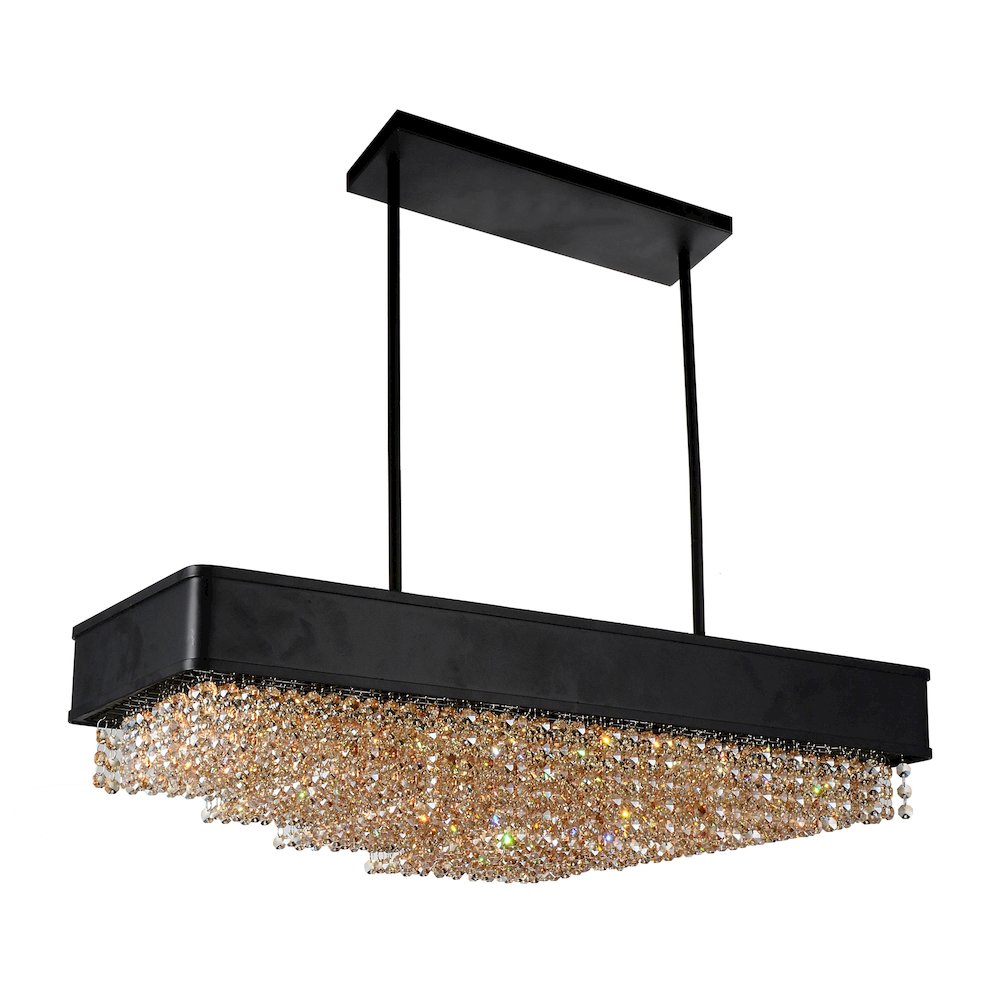 Medina 10 Light Drum Shade Chandelier With Black Finish. Picture 1