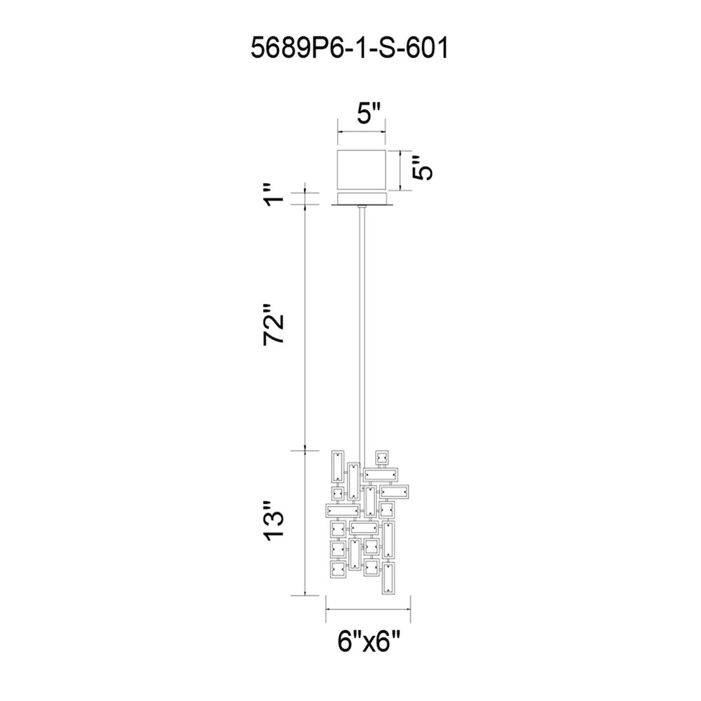 Arley 1 Light Mini Chandelier With Chrome Finish. Picture 6