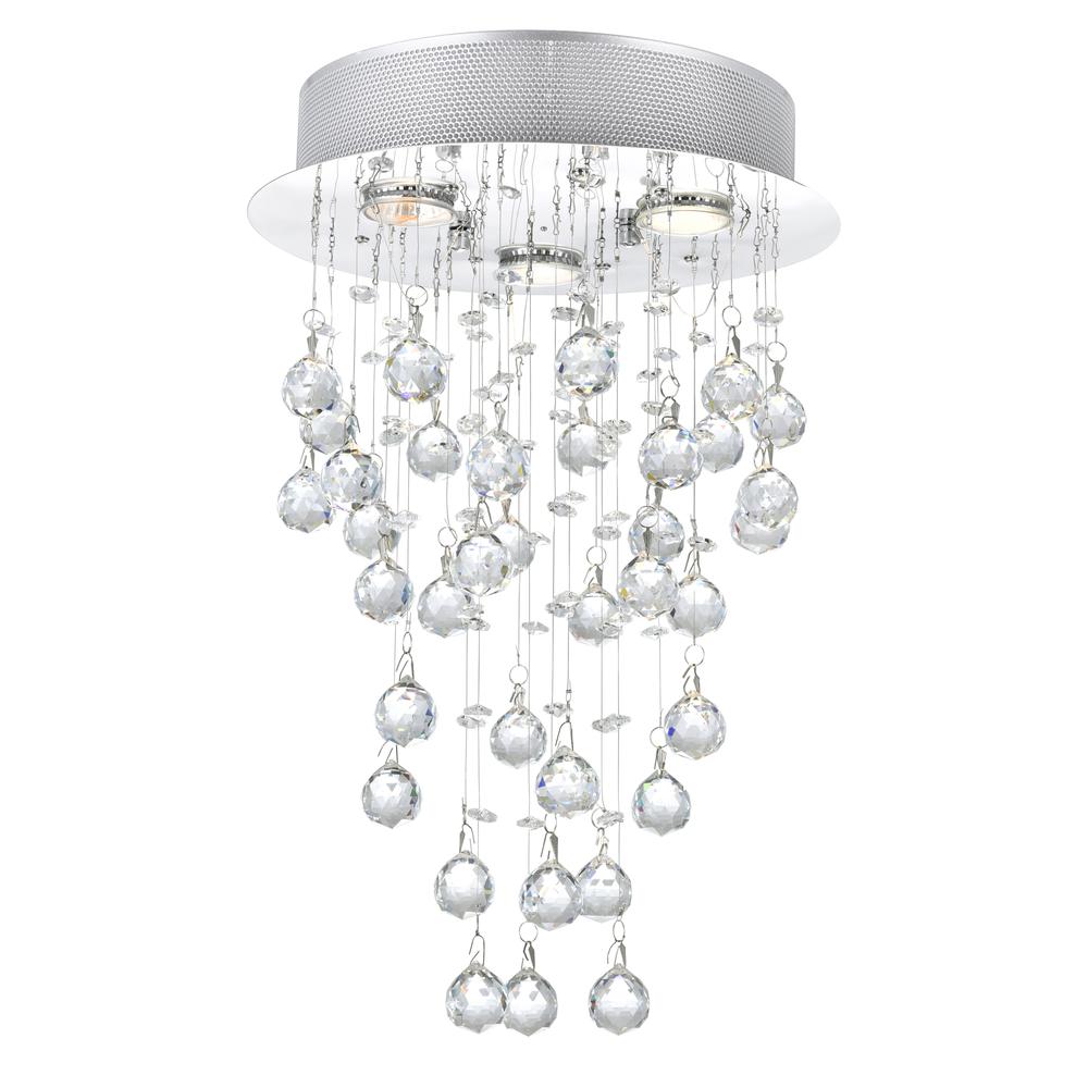 Rain Drop 3 Light Flush Mount With Chrome Finish. Picture 12