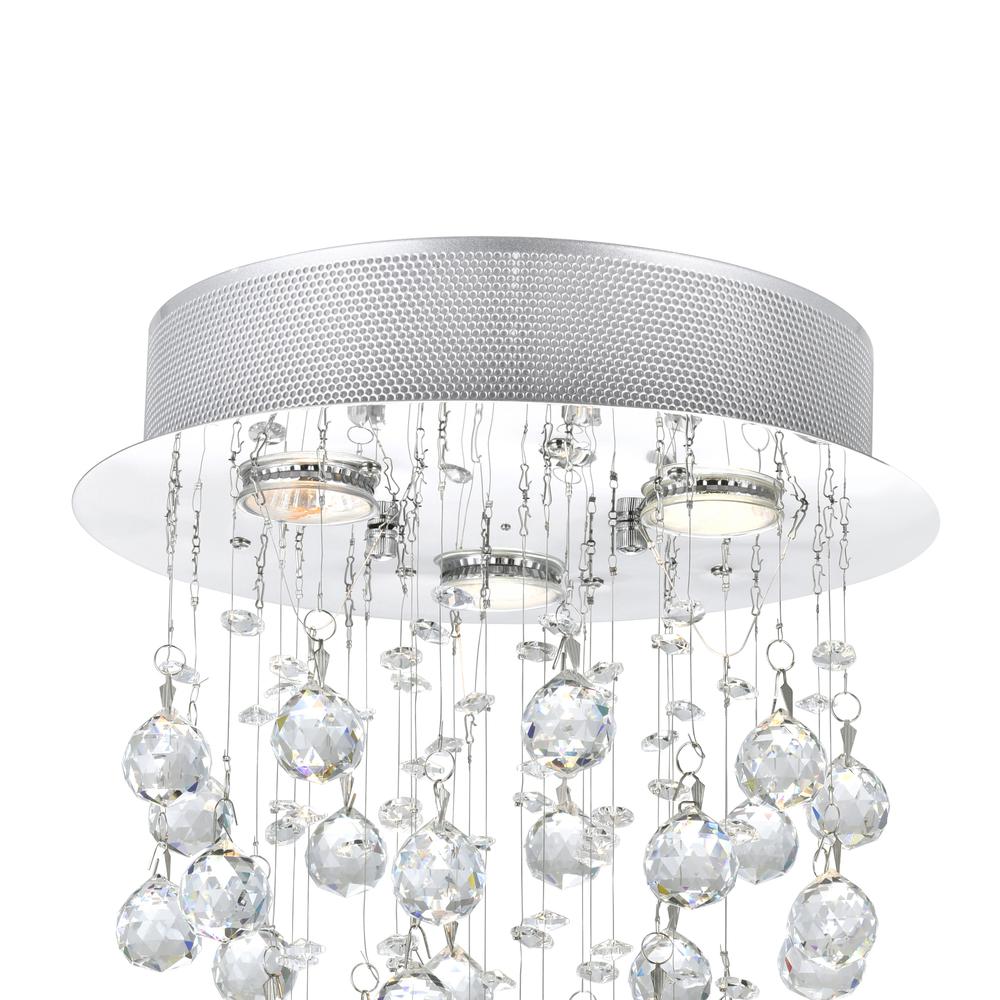 Rain Drop 3 Light Flush Mount With Chrome Finish. Picture 2