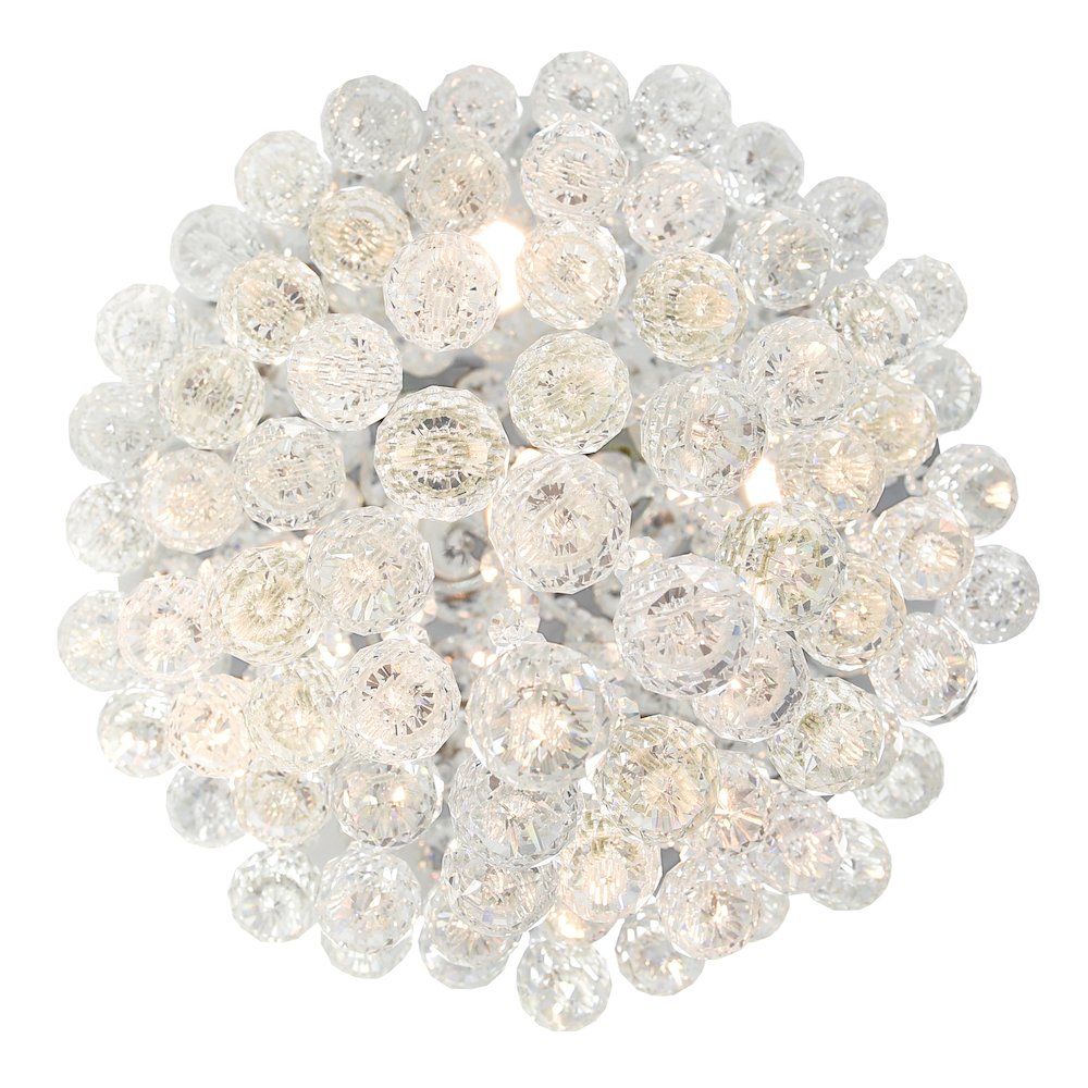 Rain Drop 5 Light Flush Mount With Chrome Finish. Picture 3